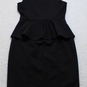 Nicole Miller Black Chic Peplum Silhouette Dress size small NWT